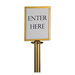 American Metalcraft RSSIGNLSPG Barrier System Sign, 8.5 x 11-in, Gold Tone