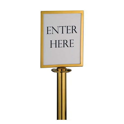 American Metalcraft RSSIGNLSPG Barrier System Sign, 8.5 x 11-in, Gold Tone
