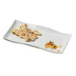 American Metalcraft RTWVY1 Platter,14-3/8 in x 8-3/4 in, Rectangular, Wavy, Ceramic, White