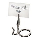 American Metalcraft SAC35 Alligator Card Clip Holder, 2-3/4 in, Swirly Base, S Design, Chrome