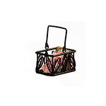 American Metalcraft SBL353 Sugar Packet Basket, 5 in x 3 in x 3 in, Leaf, Black Wrought Iron