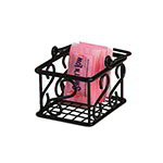 American Metalcraft SBS533 Sugar Packet Basket, 5 in x 3 in x 3 in, Scroll, Black Wrought Iron