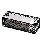 American Metalcraft SFBB5312 Basket, 12 in x 5 in, Black Scroll Design, Wrought Iron