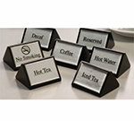 American Metalcraft SIGNS7 No Smoking Sign, Wood, Double Sided, Black w/ Silver Label, 3 in W x 1-3/4 in H