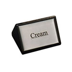 American Metalcraft SIGNCR11 Cream Sign, Triangular Wood, Black w/ Silver Label, 3 in W x 1-3/4 in H
