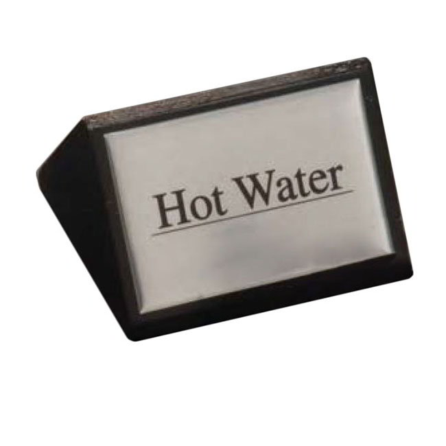 American Metalcraft SIGNW5 Hot Water Sign, Triangular, 3 x 1-.3/4, Wooden Block, Black w/ Silver Label