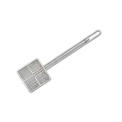 American Metalcraft SKS714 7 in Square Skimmer, 14 in Handle, Tinned, Fine Mesh