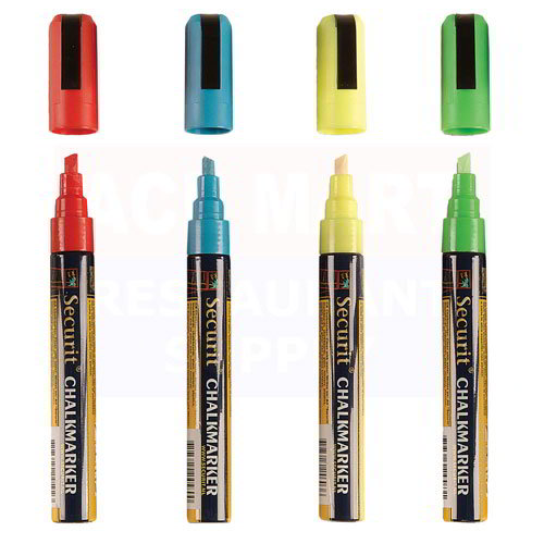 American Metalcraft SMA510V4 Securit Small Chalk Markers, Rain & Smear Proof, Assorted Colors