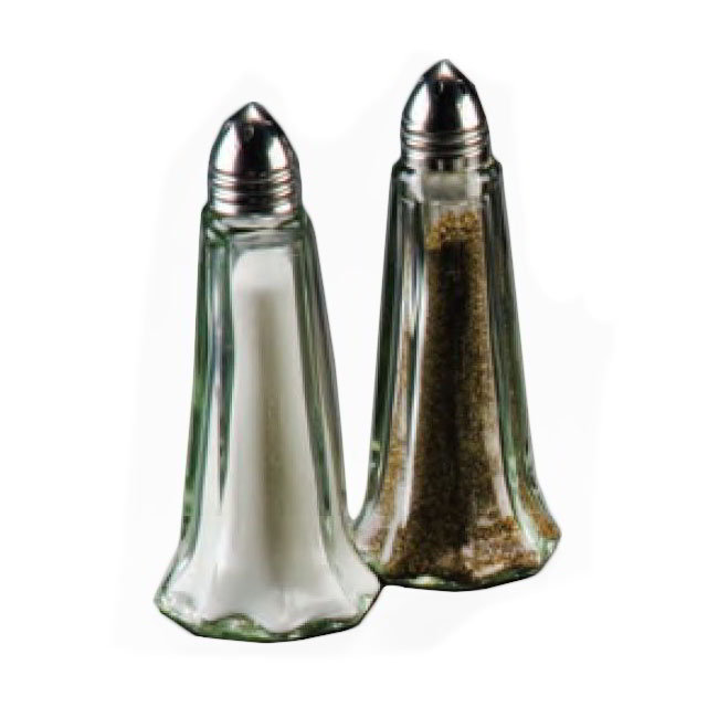 American Metalcraft SP126 Salt or Pepper Shaker, 1 oz, Glass w/ Stainless Top, 4.5-in H