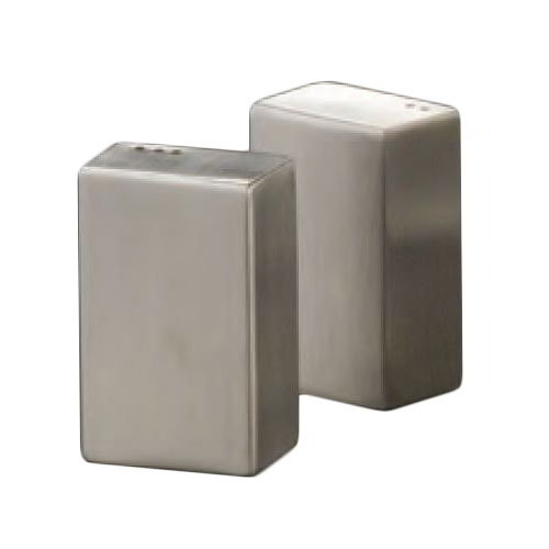 American Metalcraft SP4 Salt & Pepper Shaker Set, 2-1/2 in H, Rectangle, 18/8 Stainless Steel