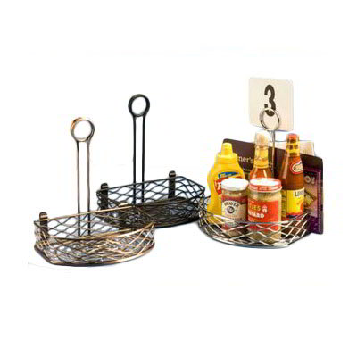American Metalcraft SRBNC2 Birdnest Condiment Rack, 5-5/8 x 8 x 9-1/8 in H, Flat Back, Chrome