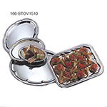 American Metalcraft STOV1510 Affordable Elegance Serving Tray, Oval, 15 in x 10 in, Embossed, Chrome
