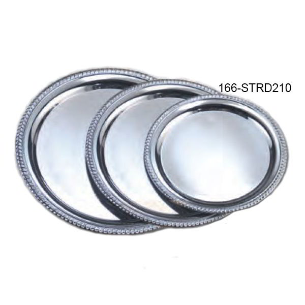 American Metalcraft STRD210 10" Elegance Serving Tray - Round, Embossed, Chrome Plated
