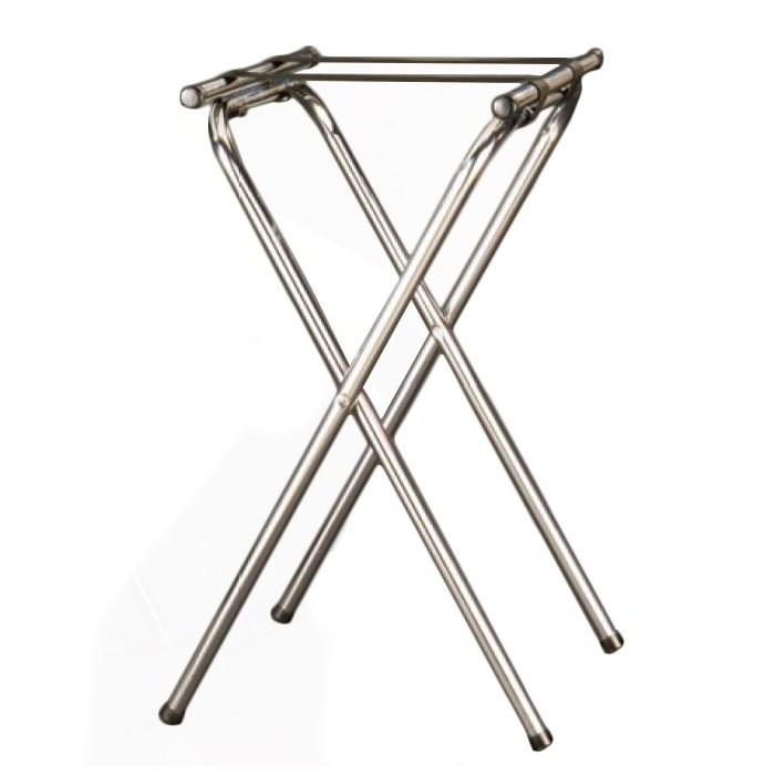 American Metalcraft TRSD1815 Deluxe Tray Stand, 31 in High, Nylon Straps, Folding, Polished Chrome