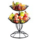 American Metalcraft TTDB2 Basket, 12-3/4 in Top Dia. x 20 in H, Two Tier, Black Wrought Iron
