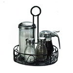 American Metalcraft WBCC7 Ironworks Condiment Rack, 7-1/2 in Dia., Center Handle, Scroll Design, Iron