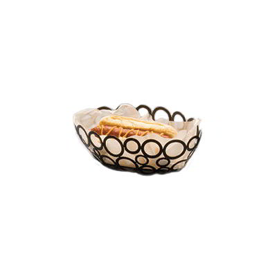 American Metalcraft WBW96 Go-Go Basket, 6 in W x 9 in L, Oval Shape, Ring Design, Black Finish