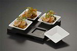 American Metalcraft WCT4 Wooden Tray, 6-1/2 in x 6-1/2 x 3/5 H, 4 Indentations for Square Sauce Cups