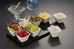 American Metalcraft WCT8 Wooden Tray, 6-3/4 in x 13-1/3 x 3/5 H, 8 Indentations for Square Sauce Cups