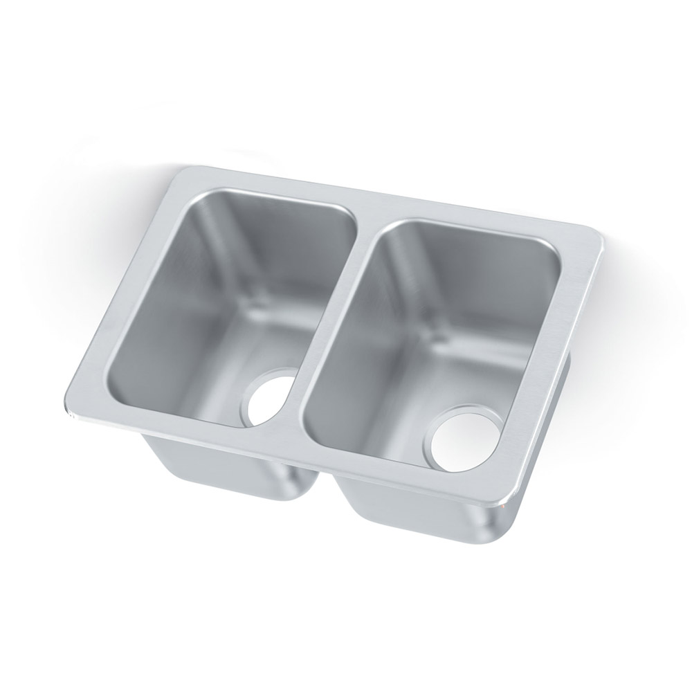 Vollrath 102-1-1 2-Compartment Drop-In Sink w/ 3.5" Drain, Stainless
