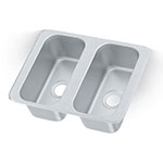 Vollrath 12065-2 Yukon Vending Cart Drop In Sink, Dbl Bowl, 17x13