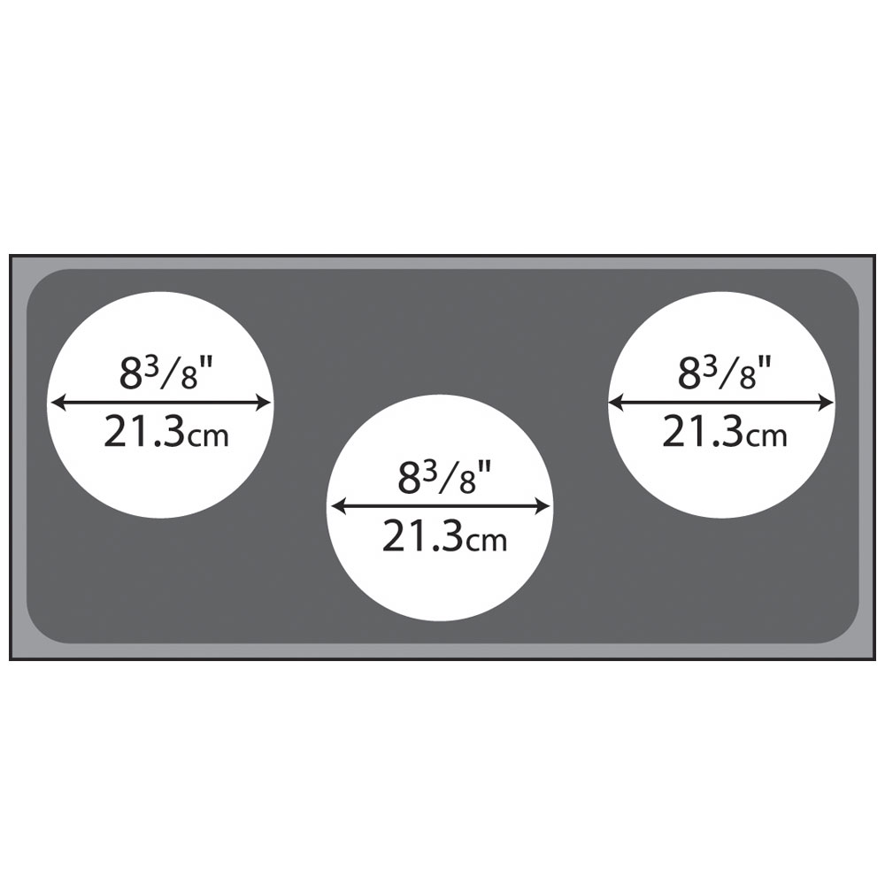 Vollrath 19188 Adaptor Plate, Three 8.375 in Holes, Stainless Steel