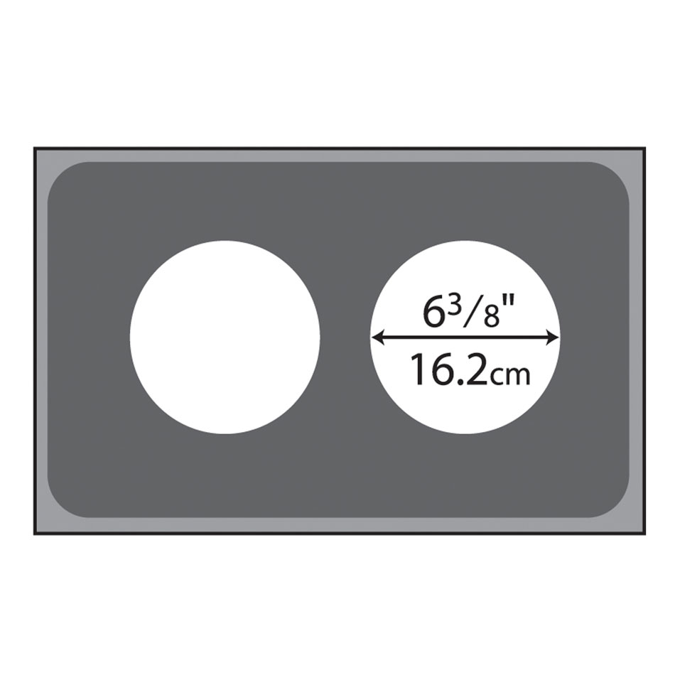 Vollrath 19190 Adaptor Plate, (2) 6-3/8 in Holes, Stainless Steel