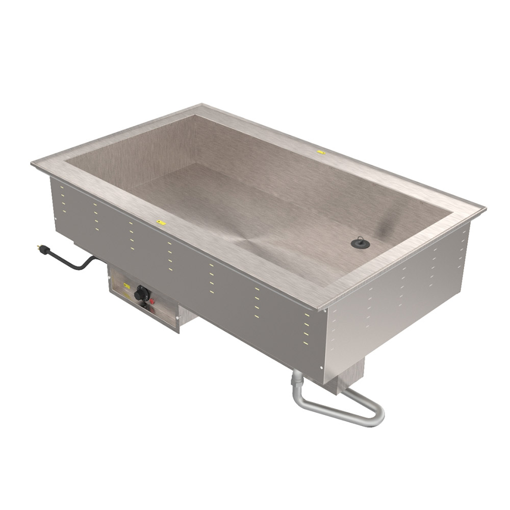 Vollrath 36504 240 4 Pan Bain Marie Hot Drop-In, Thermostatic Control, Stainless, 240 V