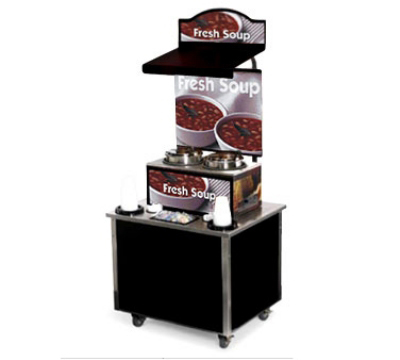 Vollrath 3702804 Soup Merchandiser, White Bowls Graphics w/ Canopy & Light