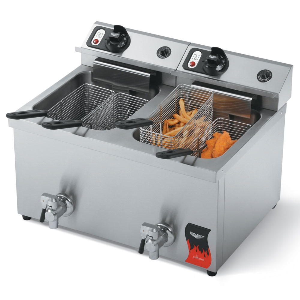 Vollrath 40710 30-lb Countertop Dual Fry Pot Fryer w/ Twin Baskets, 220 V