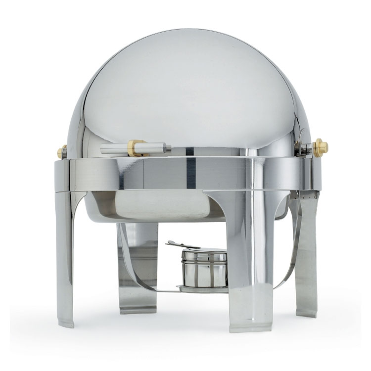 Vollrath 48770 New York New York Chafer, Round, Roll Top, Silverplated, 6 qt