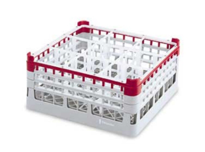 Vollrath 52737 6 Dishwasher Rack - 16-Compartment, 4X-Tall, Full-Size, 19-3/4x19-3/4" Gray