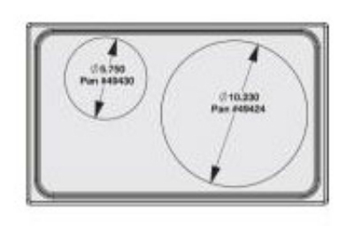 Vollrath 8242416 Miramar Template w/ Cutouts For 49430 & 49411, Stainless Satin Edge