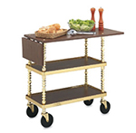 Vollrath 97035 Sculptra Captains Trolley, 3 Wood Shelves, 38 L x 16 W x 33 in H