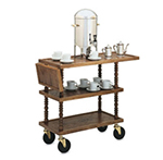 Vollrath 97036 L Elegance Dessert Cart w Dome, Wood, 9 in Clear Cover, 3 Shelves