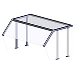 Vollrath NPB89280 Buffet 1-Side Breath Guard For 2-Well Unit, 1/4-in Glass, Top Shelf