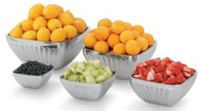 Vollrath 47681 1.8-qt Square Serving Bowl, Double Wall Insulated, Stainless