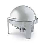 Vollrath T3505 7 qt Round Roll-Top Chafer, Welded Frame, Two Fuel Holders