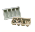 Vollrath 1375-31 Four-Compartment Cutlery Box w/ Handles, 12-7/8 x 20-7/8-in, Gray