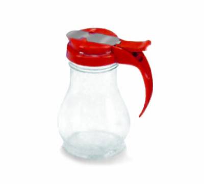 Vollrath 1412-02 Dripcut Server Jar, 10-oz, Clear Poly Jar w/ Red Plastic Top