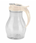 Vollrath 1414-18 Dripcut Server Jar, 16-oz, Clear Poly Jar w/ Almond Plastic Top