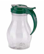 Vollrath 1414-191 Dripcut Server Jar, 16-oz, Clear Poly Jar w/ Plastic Top, Green