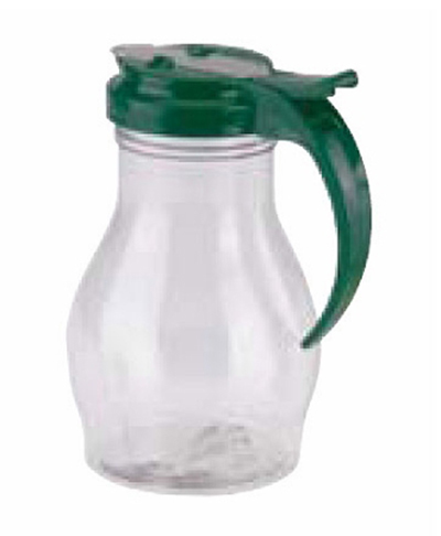 Vollrath 1414-191 16-oz Syrup Server - Green Plastic Cap, Poly, Clear