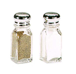 Vollrath 202-12 2-oz Salt/Pepper Shaker - Square, Chrome Cap, Glass