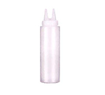 Vollrath 2208-1354 Twin Tip Squeeze Bottle w/ Clear Bottle & Purple Top, 8-oz