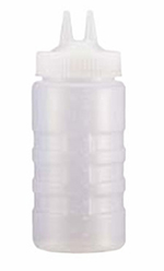 Vollrath 2316-13 Twin Tip Squeeze Bottle w/ Wide Mouth, 16-oz, Clear