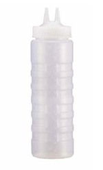 Vollrath 2324-13 Twin Tip Squeeze Bottle w/ Wide Mouth, 24-oz, Clear