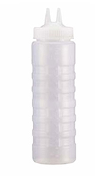 Vollrath 2324-13 24-oz Twin Tip Squeeze Bottle - Wide Mouth, Clear