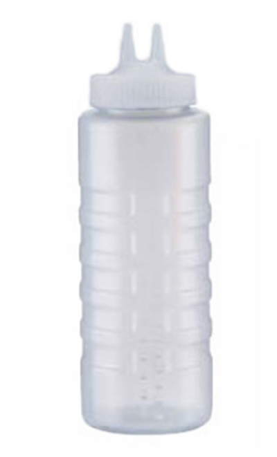 Vollrath 2332-13 Twin Tip Squeeze Bottle w/ Wide Mouth, 32-oz, Clear