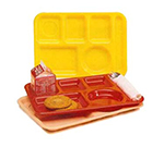 Vollrath 2615-02 School Compartment Tray, Right Hand, 9.75 x 13.75-in, Red